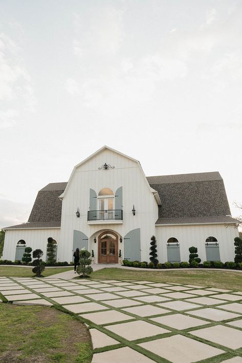 Nestled in the rustic charm of Collinsville, Texas, Maddie and Taven embarked on a journey of love that began in the hallways of high school.    Texas Wedding Venues |   Texas Wedding Photographer | North Texas Weddings Exterior Entrance, Texas Wedding Venues, Wedding Venue Houston, Journey Of Love, Romantic Photography, Timeless Love, Black And White Tiles, Wedding Venues Texas, Texas Homes