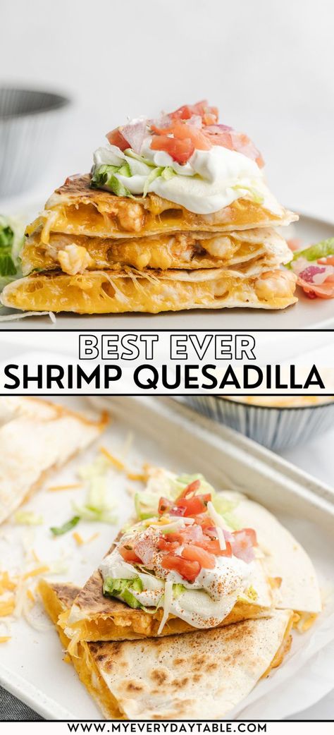 picture of shrimp quesadilla Shrimp Quesadillas Recipes, Chicken And Shrimp Quesadilla, Shrimp Quesadillas Easy, Shrimp Quesadilla Recipes, Air Fryer Shrimp Quesadilla, Easy Shrimp Quesadilla Recipes, Blackened Shrimp Quesadilla, Shrimp Quesadilla Recipe, Shrimp Quesadilla