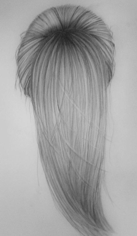 Drawing Ponytail, Hair Ideas Drawing, Female Ponytail, Ponytail Drawing, Realistic Hair Drawing, Girl Hair Drawing, How To Draw Braids, Drawing Hair, Hair Sketch