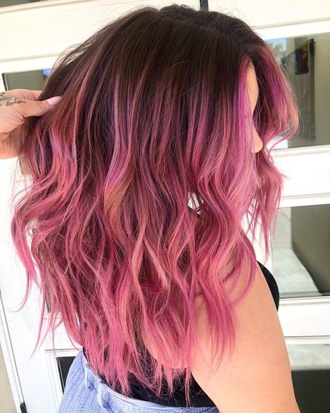 Wigs Pink, Pink Ombre Hair, Diy Hair Color, Lace Frontal Wigs, Hair Color Pink, Ombre Hair Color, Dark Roots, Relaxed Hair, Hair Dye Colors