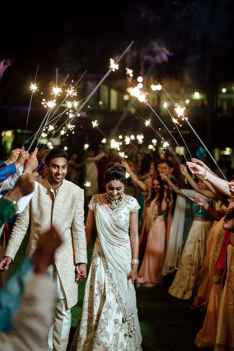 Bride and groom reception entry idea with sparklers Sangeet Entry For Bride And Groom, Bride And Groom Entry, Reception Entry, Entry Idea, Couple Entry, Bride And Groom Reception, Casual Wedding Decor, Photo Of Bride, White Attire