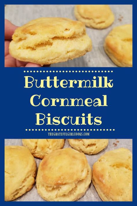 Make a small batch of buttermilk cornmeal biscuits to serve with a favorite soup or meat dish. Recipe makes 5 delicious, fluffy biscuits. via @gratefuljb Cornmeal Biscuits, Fluffy Biscuits, Meat Dish, Bagel Recipe, Girl Cooking, Homemade Biscuits, Pastry Blender, How To Make Breakfast, Biscuit Recipe