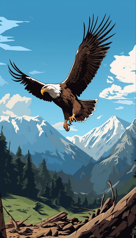 Eagle Illustration, Birds Photography Nature, Africa Art Design, Soaring Eagle, Digital Portrait Illustration, Eagle Painting, Eagle Wallpaper, Jesus Christ Painting, Iphone Wallpaper Stills