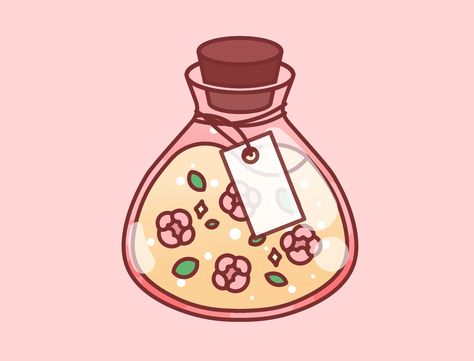 Potion by THE LADY Magic Bottles, Cute Food Art, Cute Kawaii Drawings, Cute Doodle Art, Cute Little Drawings, Kawaii Wallpaper, Kawaii Drawings, Kawaii Art, The Lady