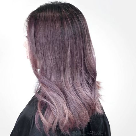 Hair by MIJU (@dearmiju) • Instagram photos and videos Muted Hair Color, Dusty Purple Hair, Ashy Purple Hair, Metallic Hair Color, Mauve Hair, Silver Ombre Hair, Hair Aesthetics, Ashy Hair, Hairstyles For Summer