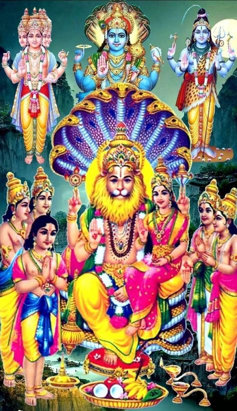 Bhagwan Images, Lord Narasimha, Hindu Statues Goddesses, Lakshmi Narasimha, Rihanna Cover, Lord Venkateshwara, All God Images, Gyan Mudra, Lakshmi Narayan