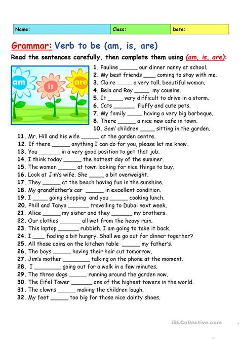 To Be Am Is Are Worksheet, Am Is Are Exercises, Is Am Are, Am Is Are, Is And Are Worksheets, Am Is Are Grammar, Am Is Are Worksheets, Is Am Are Worksheets, Verb To Be Worksheets