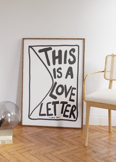 AthenesAtelier - Etsy UK Love Prints Art, Love Letter Wall Art, Aesthetic Art To Hang On Wall, Unique Art For Home, Statement Wall Art Living Room, Self Love Art Print, Love Is All Around, Bedroom Paintings Canvas Wall Art, Home Illustration House