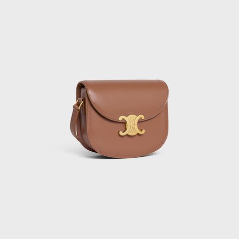 Teen Besace Triomphe in shiny calfskin - Bronze | CELINE Celine Teen Triomphe Bag, Celine Teen Triomphe, Triomphe Bag, Fragrance Bottle, Fragrance Collection, New Fragrances, Party Fashion, Christmas Shopping, Belt Bag