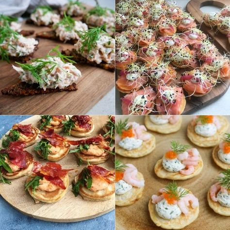 Hors D’oeuvres Ideas, Champagne Snacks, Easy Canapes, Dinner Party Starters, Snacks Für Party, Appetizers For Party, Lunches And Dinners, Finger Foods, Afternoon Tea