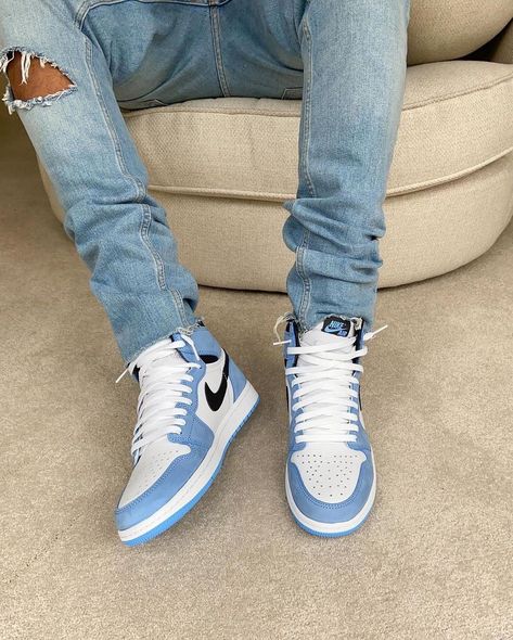 Air Jordan 1 University Blue Outfit Men, Jordan 1 Unc Outfit, Jordan 1 Unc Outfit Men, Jordan 1 University Blue Outfit, Jordan Unc Outfit Men, Casual Blue Jordan Shoes For Streetwear, University Blue Jordans Outfit, Jordan 1 Dark Mocha, Blue Outfit Men