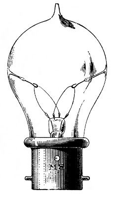 Vintage Clip Art - Old Fashioned Light Bulb - The Graphics Fairy Light Bulb Illustration, Steampunk Images, Photoshop Elements Tutorials, The Graphics Fairy, Lazer Cut, Black And White Vintage, Graphics Fairy, White Illustration, Images Vintage