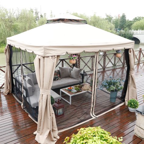 Outdoor Logos, Gazebo Tent, How To Waterproof Wood, Witch Garden, Garden Bbq, Outdoor Gazebos, Garden Gazebo, Outdoor Pergola, Outdoor Bbq