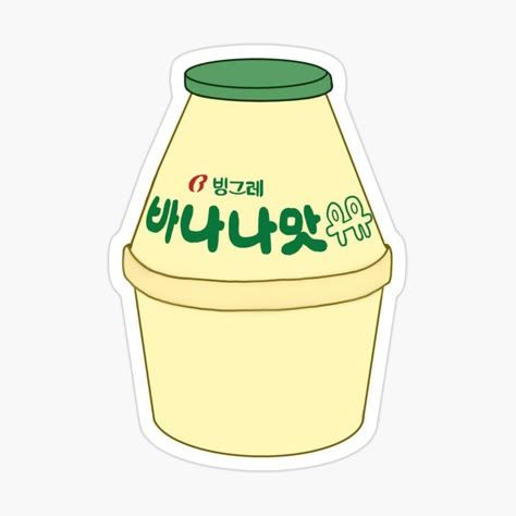 Get my art printed on awesome products. Support me at Redbubble #RBandME: https://www.redbubble.com/i/sticker/Banana-Milk-by-Thekelseyhorton/46356337.JCQM3?asc=u Banana Milk Aesthetic, Banana Milk Sticker, Milk Aesthetic, Milk Sticker, Penanda Buku, 귀여운 음식 그림, Preppy Stickers, Drink Stickers, Korean Stickers