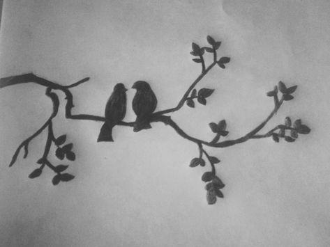 Love birds  pencil drawing Birds Drawing Pencil, Birds Pencil Drawing, Love Birds Drawing, Bird Line Drawing, Pencil Art Love, Pencil Drawing Pictures, Bird Pencil Drawing, Dove Drawing, Birds Drawing