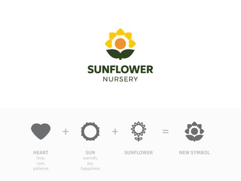 Sunflower Logo Design, Nursery Logo Design, Nursery Logo, Sunflower Logo, Veterinary Office, Hope Logo, Sunflower Nursery, Sunflower Graphic, Sunny Garden