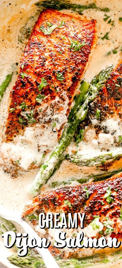 Mustard Sauce For Salmon, Salmon With Cream Sauce, Baked Seafood, Dijon Cream Sauce, Dijon Mustard Sauce, Dijon Salmon, Creamy Dijon, Mustard Cream Sauce, Creamy Mustard Sauce