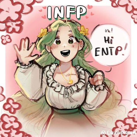 MBTI ships  -  Credit: @caullipigeon Infp Ships Mbti's, Infp Mbti Ships, Mbti Infp Ship, Entp X Infp Ship, Infp Fanart Ship, Infp X Infj, Infp Girl, Infp X Entp, Infp Entp