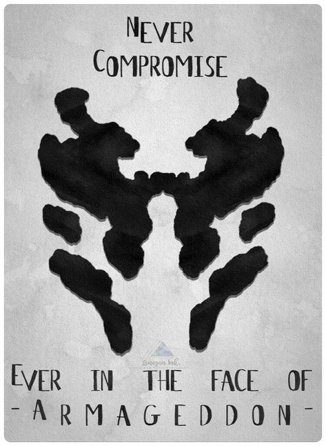 Never Compromise Not Even In The Face Of Armageddon, Rorschach Art Watchmen, Rorschach Tattoo, Rorschach Art, Dc Tattoo, Calligraphy Artwork, Cool Tattoos For Guys, Black Ink Tattoos, Wall Posters