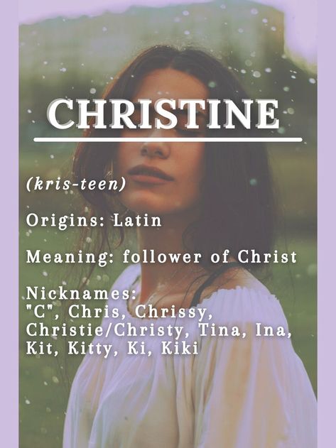 Christine Name, Character Sheet Writing, Alphabet List, Rare Names, Fantasy Character Names, Female Character Names, Girl Names With Meaning, Best Character Names, Gender Neutral Names