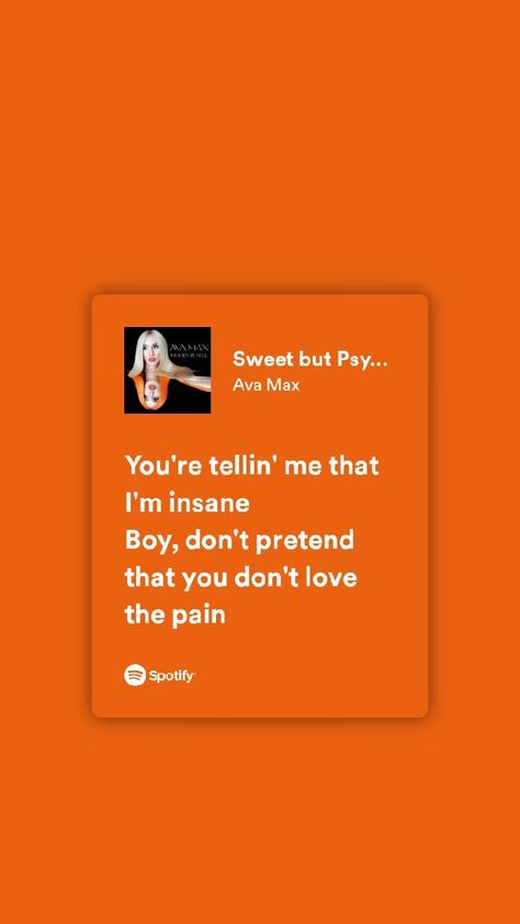 Ava Max Sweet But Physco, Sweet But Physco, Ava Max Lyrics, Spotify Songs, Music Vibes, Ava Max, Fav Music, Dream Concert, Max On