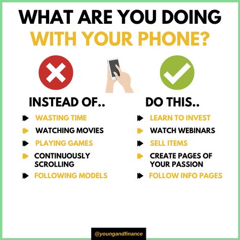 Our #cellphones are usually glued to our hands. We can either be #productive or #unproductive. What are you doing? Instead of #playinggames, learn to #invest in the #stockmarket . Listen to #podcasts . #hardlyworking #phones #bedetermined #setgoals #beadreamer #thankyourself #besuccessful Confident Quotes, Happy Mindset, Confidence Motivation, How To Be Productive, Increase Confidence, Be Productive, Personality Traits, Successful People, Wasting Time