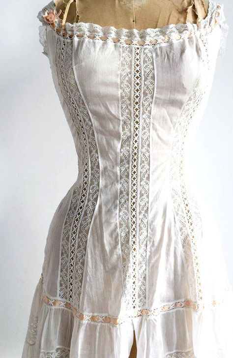 Rare Edwardian Chemise with Legs - XSS  G O S S A M E R Hunger Games Dr, Edwardian Chemise, Edwardian Costumes, Historical Dress, Dress History, Edwardian Dress, Keep Out, Gibson Girl, Period Outfit