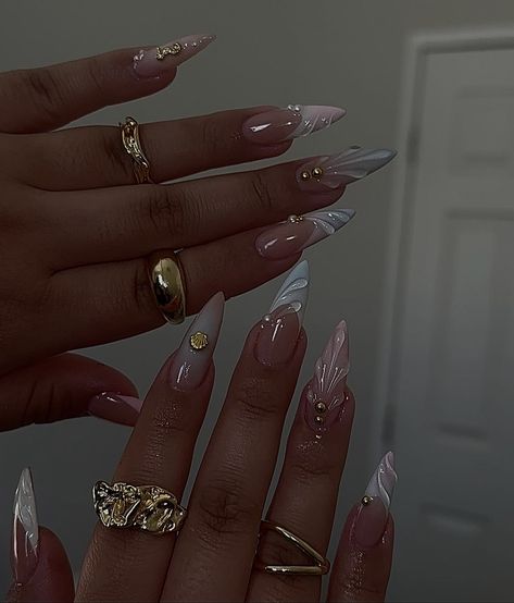 Acrylic Nails Stiletto, Grunge Nails, Unique Acrylic Nails, Pink Acrylic Nails, Funky Nails, Pretty Acrylic Nails, Nails Inspo, Dope Nails, Short Acrylic Nails