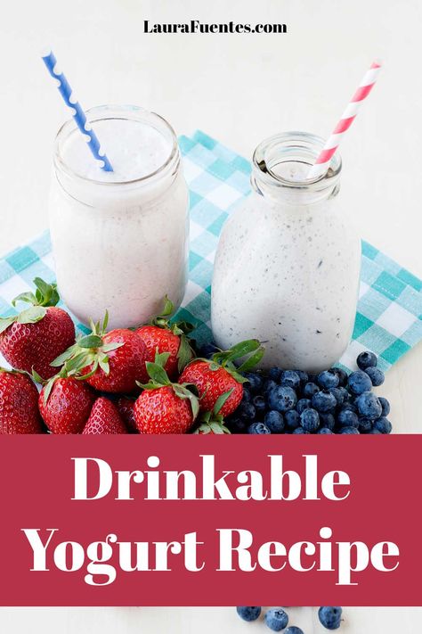 A refreshing yogurt drink recipe that's full of protein, calcium, and uses real ingredients. Yogurt Drink Recipe, Inflammation Smoothie, Siggis Yogurt, Activia Yogurt, Greek Yogurt Smoothie, Chobani Yogurt, Drinkable Yogurt, Yogurt Shake, Yogurt Drink