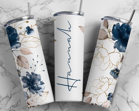 Excited to share this item from my #etsy shop: custom name tumbler, blue rose tumbler, custom cup, cup with lid, cup with straw, cute tumbler, personalized tumbler, coffee cup #customtumbler #tumblerwithname #nametumbler #customcup #cupwithstraw Bridal Tumblers, Tumbler Inspiration, Water Gift, Product Inspiration, Bridesmaid Tumbler, Beautiful Script Fonts, Wall White, Sublimation Ideas, Sublimation Tumblers