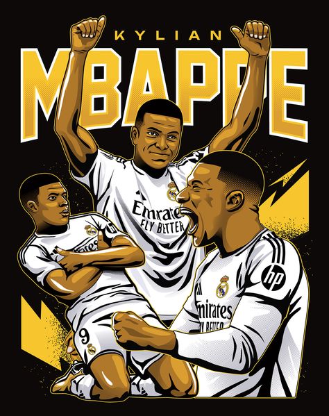 Kylian Mbappe Poster Illustration Mbappe Poster, Illustration Poster Design, Graphic Clothes, Desain Buklet, Cute Blue Wallpaper, Kylian Mbappe, Poster Illustration, Shirt Football, Illustration Poster