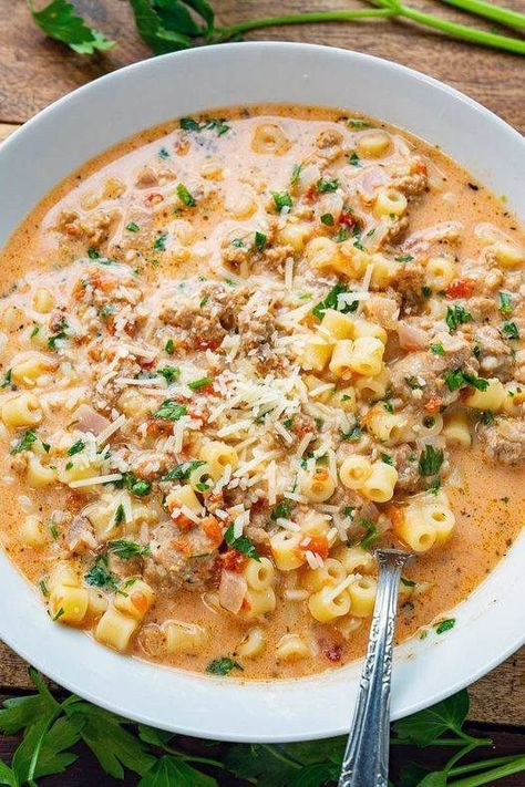 Keto Chicken Casserole, Sausage Soup Recipes, Crock Pot Potatoes, Swiss Steak, Pot Pie Soup, Vegan Instant Pot Recipes, Italian Sausage Soup, Beef Barley Soup, Cabbage Casserole