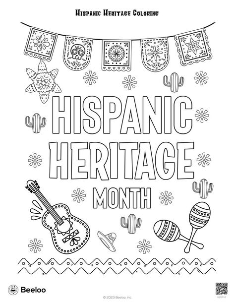 Hispanic Heritage Coloring • Beeloo Printable Hispanic Heritage Month Activities For Kinder, Hispanic Heritage Month Coloring Sheets, Hispanic Activities For Kids, Hispanic Heritage Month Free Printables, Hispanic Heritage Month Worksheets, Hispanic Crafts For Kids, Spanish Coloring Pages Free Printable, National Hispanic Heritage Month Ideas, Hispanic Heritage Month Coloring Pages