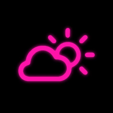 Tv Girl App Icons, Weather Icon Pink, Iphone Icons Neon, Pink And Black App Icons, Hot Pink Icons, Y2k App Icons, Hot Pink App Icons, Weather App Icon, Pink Horror