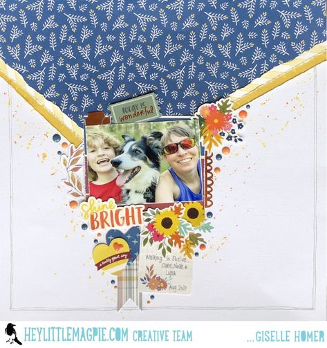 Amy Tangerine, Scrapbooking Inspiration, Late Afternoon, Floral Stickers, Falling Leaves, Triangle Shape, Magpie, Patterned Paper, Scrapbooking Layouts