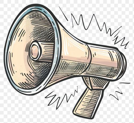 Megaphone Aesthetic, Megaphone Illustration, Speaker Illustration, Aesthetic Pngs, Png Elements, Png Aesthetic, Awesome Designs, Doodle Sketch, Blow Dryer