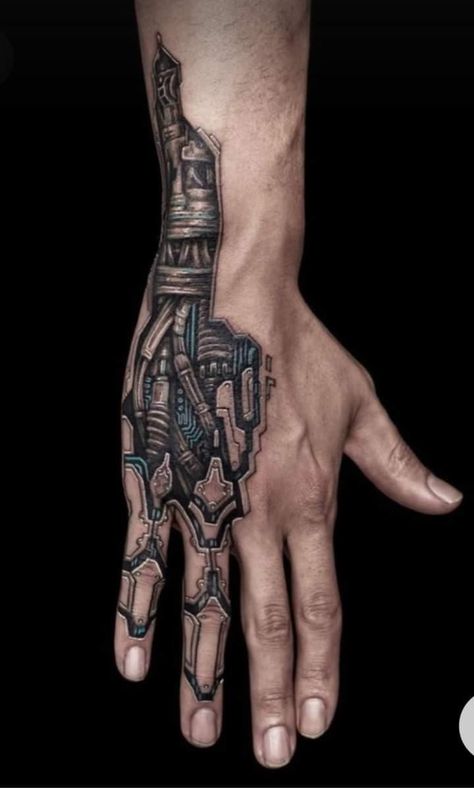 Mechanical Arm Tattoo, Lightsaber Tattoo, Biomechanical Tattoo Design, Robot Tattoo, Cyberpunk Tattoo, Mechanic Tattoo, Biomechanical Tattoo, Back Tattoos For Guys, Skin Hand