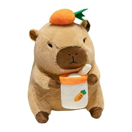 Rushawy Capybara Plush Toy Comfortable Kids Room Decor Collectible Cute Capybara Stuffed 30cm Carrot.Lifelike capybara doll with a cute shape,which is cute and lifelike.Capybara plush toy is made of plush, fully filled pp cotton, soft , and very comfortable to the touch.Capybara stuffed animal is the best bedtime company toy, kids can engage story time with this stuffed animal.Cute cartoon animal capybara doll is a great gift for family, friends, birthdays, housewarming celebrations and other parties.Capybara plush doll is great for living room, car, bedroom, sofa, office, home decoration.Capybara Plush Toy Plush Figure Toy Capybara. Cute Capybara Stuffed Animal Soft Toy decorative. Unique Capybara Toy Animal Doll Comfortable. Capybara Stuffed Toy car Home room decor. Bedroom Living Room C Capybara Plush, Cute Capybara, Car Bedroom, Cute Shape, Soft Toy Animals, Animal Cute, Sofa Office, Plush Toy Dolls, Doll Gift