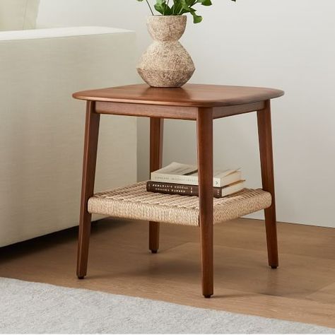 Modern Side Tables & End Tables | West Elm Mid Century Console, Mid Century Side Table, Walnut Side Tables, Coffee Table Rectangle, Table Diy, Furniture Side Tables, Side And End Tables, Modern Side Table, Side Table Wood