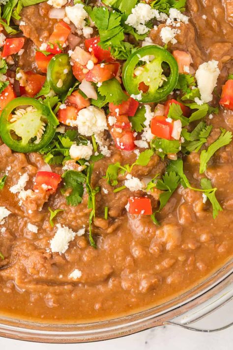 Instant Pot Refried Beans - Rachel Cooks® Instant Pot Refried Beans Recipe, Instant Pot Refried Beans, Make Refried Beans, Refried Beans Recipe, Edges Easy, Pressure Cooking Recipes, Mexican Dinner, Beans Recipe, Delicious Cookie Recipes