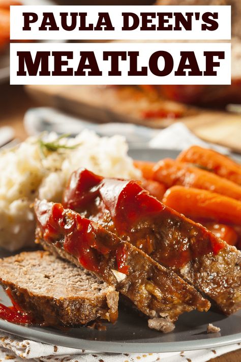 Paula Deen's meatloaf recipe is a dinner that will knock your socks off! Learn how to make it, plus get tips for making the best meatloaf. Paula Deans Meatloaf, Paula Deen Meatloaf Recipes, Paula Deen Meatloaf, Basic Meatloaf Recipe, Meatloaf Oatmeal Recipe, Meatloaf With Oatmeal, Personal Pizzas, Black Bean Ground Beef, Ground Beef And Noodles