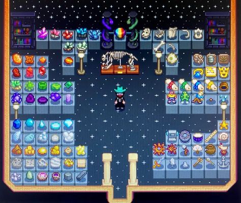 Stardew Valley Museum Layout, Museum Layout, Stardew Ideas, Stardew Farm, Stardew Farms, Got Any Games, Museum Ideas, Stardew Valley Layout, Stardew Valley Tips