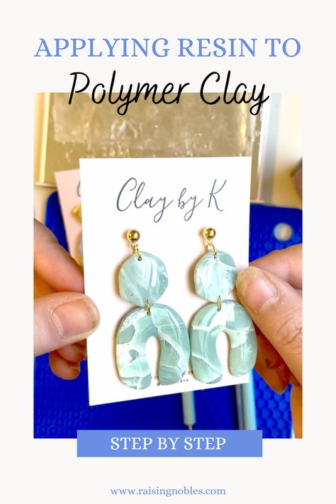 This tutorial walks you through the different types of resin for polymer clay. Applying UV resin is very easy and we will show you how to do it in this post. Clay earrings look beautiful and shiny with resin applied to them #diyclayearrings #clayearrings Adding Resin To Polymer Clay, How To Sand Polymer Clay Earrings, Uv Resin Polymer Clay Earrings, How To Bake Polymer Clay, Uv Resin Earrings, Polymer Clay Resin, Shiny Earrings, Shiny Jewelry, Baking Clay