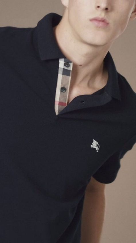 Iconic Casuals, Burberry polo shirt Burberry Polo Shirt, Polo Shirt Outfits, Sports Polo Shirts, Burberry Shirt, Polo Shirt Design, Fashion And Beauty Tips, Racing Shirts, Polo Style, Cotton Polo Shirt