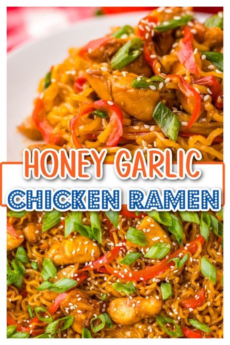 chicken ramen recipe, chicken recipe, easy chicken dinner, garlic chicken ramen, honey garlic chicken, ramen at home, ramen recipe Rice Ramen Noodle Recipes Chicken, Honey Garlic Chicken Ramen, Recipes Using Ramen Noodles Chicken, Chicken Roman Noodle Recipes Easy, Spicy Ramen Noodle Recipes Chicken, Easy Chicken Ramen Recipes, Ramen Noodle Sauce, Ramen Noodle Recipes Chicken, Chicken Ramen Recipes