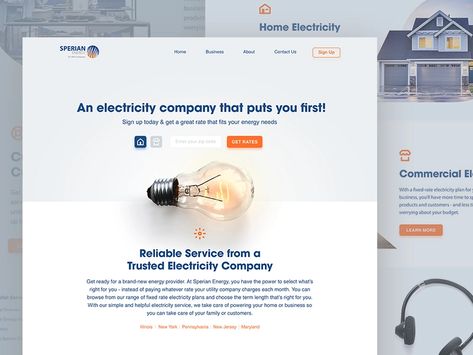 Landing page concept for electricity company by Roman on Dribbble Company Website Design, Electric Company, Branding Website Design, Company Website, Saint Charles, Peterborough, Website Branding, San Luis Obispo, App Ui