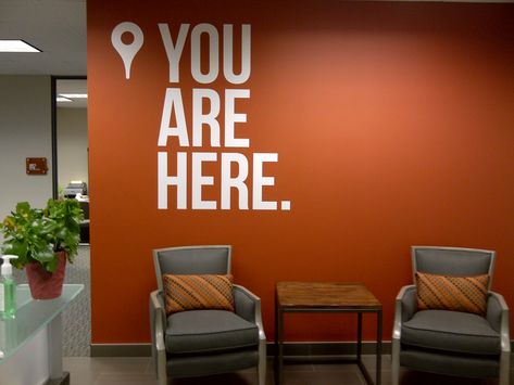 Office Wall Graphics, Office Graphics, Agency Office, Office Mural, Office Wall Design, Wall Text, Office Artwork, Office Space Design, Signage Design