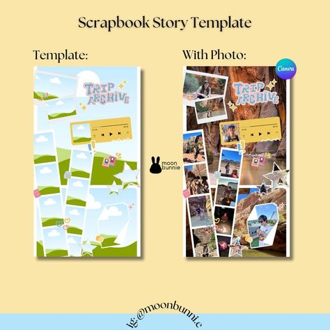 Inside Out Element Canva Canva Travel Templates, Scrapbook Yearbook, Ig Scrapbook, Canva Scrapbook, Collage Scrapbook Layouts, Canva Collage, Font Canva Lettering, Canva Templates Free, Canva Idea