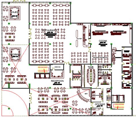 Restaurant Architecture Layout of Five Star Hotel dwg file - Cadbull Hotel Kitchen Plan, Restaurant Layout Plan, Restaurant Kitchen Layout, 5 Star Restaurant, Hotel Restaurant Design, Restaurant Floor Plan, Architecture Layout, Restaurant Layout, Restaurant Plan