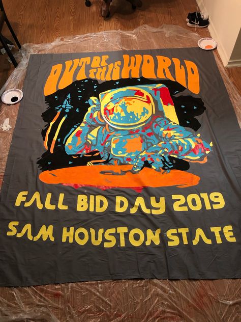 Fraternity Banner Ideas Design, Greek Week Banner, Frat Banner, Bid Day Banner, Rush Chair, Sam Houston State University, College Crafts, Banners Ideas, Sea Ideas